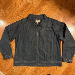 Cabela’s Dark Denim Zip Jean Jacket with Pockets size 1X